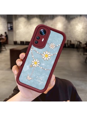 HONTINGA Xiaomi 11T Pro 12 Lite 12T 13T Pro 13 Lite 5g Uyumlu Telefon Kılıfı Düşüme Önleyici Basitlik Anti Düşme Kamera Korumali Süs Eşyası Bordo Desen Yumuşak Silikon Telefon Kılıfı K2-7131