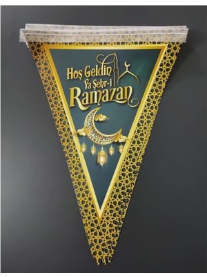 Zenviva Hoş Geldin Ramazan Flama Bayrak Süs 2 Metre
