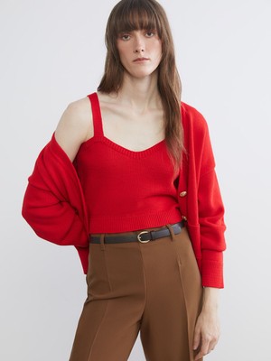 Lc Waikiki Yeni Sezon Kalp Yaka Kadın Triko Crop