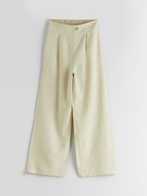 Lc Waikiki Yeni Sezon Beli Lastikli Keten Karışımlı Kız Çocuk Pantolon