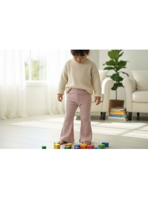 Krinkel Kumaş Ispanyol Paça Kız Pantolon - RYZ120 - Pembe - 9 - 12 Ay Pembe