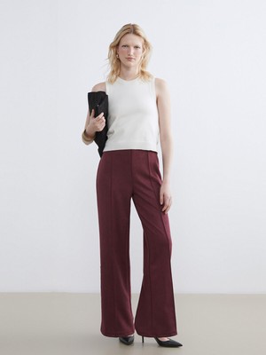 Lc Waikiki Yeni Sezon Beli Lastikli Kadın Süet Pantolon