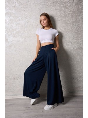 Bosel Kadın Pileli Gizli Cep Detay Salaş Pantolon