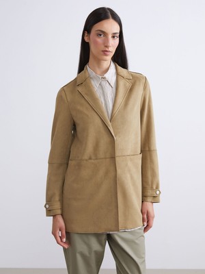 Lc Waikiki Yeni Sezon Kadın Süet Blazer Ceket