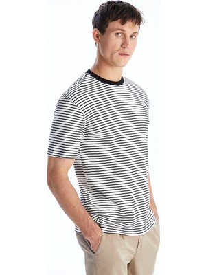 Lc Waikiki Yeni Sezon Bisiklet Yaka Çizgili Erkek Tişört