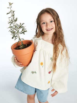 Lc Waikiki Yeni Sezon Kare Yaka Çiçek Nakışlı Kız Bebek Bluz