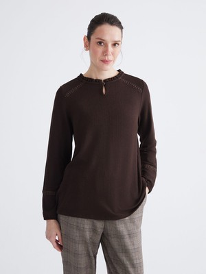 Lc Waikiki Yeni Sezon Fırfırlı Bisiklet Yaka Bluz