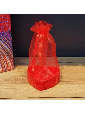 SHC4200 Kırmızı Kalpli Tül Kese