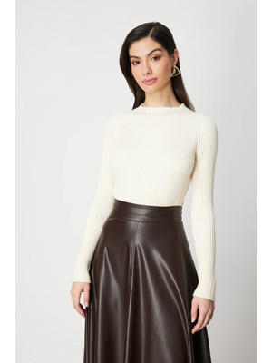 On Triko Dik Yaka Fitilli Triko Kazak 60357