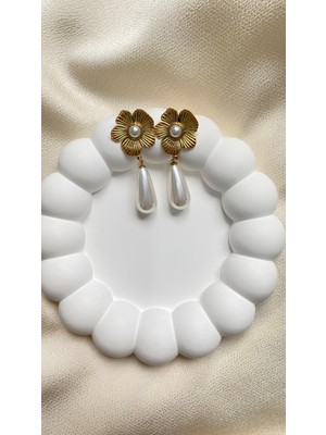 Stainless Steel Inci Çiçek Çelik Küpe