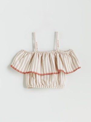 Lc Waikiki Yeni Sezon Kare Yaka Keten Karışımlı Kız Çocuk Bluz