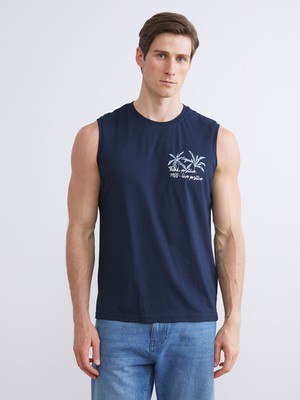 Lc Waikiki Yeni Sezon Bisiklet Yaka Baskılı Penye Erkek Kolsuz Tişört