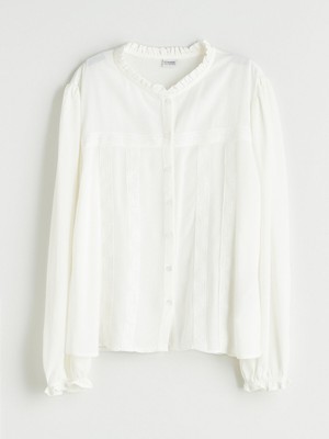 Lc Waikiki Yeni Sezon Hakim Yaka Dantel Detaylı Kız Çocuk Gömlek