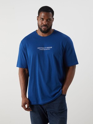 Lc Waikiki Yeni Sezon Büyük Beden Bisiklet Yaka Kısa Kollu Baskılı Penye Erkek Tişört