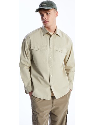 Lc Waikiki Yeni Sezon Rahat Kalıp Uzun Kollu Gabardin Erkek Gömlek Ceket