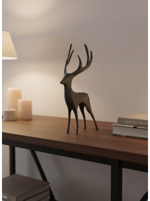 Dinç Store 44 Gri Geyik Biblo Minimal Tasarım Şık Ev Aksesuarı Dinç Store
