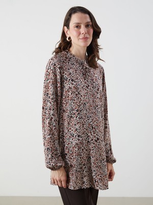 Lc Waikiki Yeni Sezon Bağlamalı Yaka Desenli Bluz