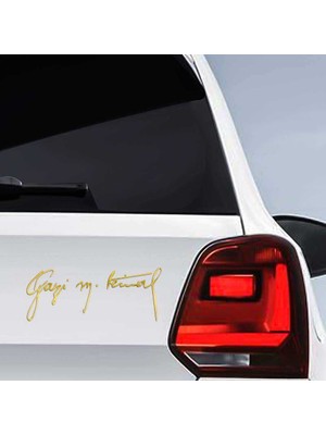 Asilmeydan Gazi Mustafa Kemal Atatürk İmza Gold Altın Sticker, Etiket