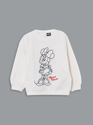 Lc Waikiki Yeni Sezon Minnie Mouse Baskılı Kız Çocuk Sweatshirt