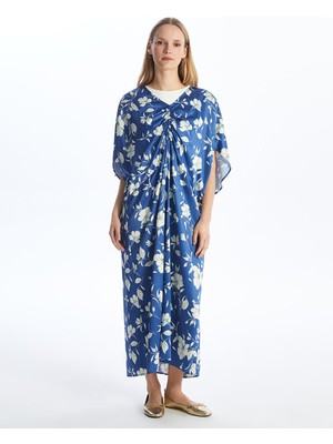 Lc Waikiki Yeni Sezon V Yaka Çiçekli Oversize Saten Elbise