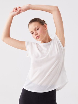 Lc Waikiki Yeni Sezon Bisiklet Yaka Çizgili Kısa Kollu Kadın Spor Tişört