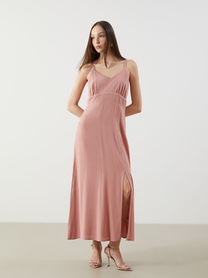 Lc Waikiki Yeni Sezon V Yaka Krinkle Elbise