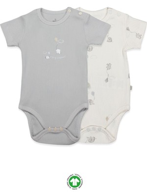 Bistyle Flying Elephant Yarım Kol 2'li Body 17116 Ekru Gri