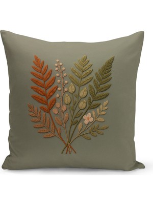 Bertille Home Çift Tarafı Dijital Baskılı Kırlent Kılıfı (Panç /punch Nakış Desen Görünümlü)