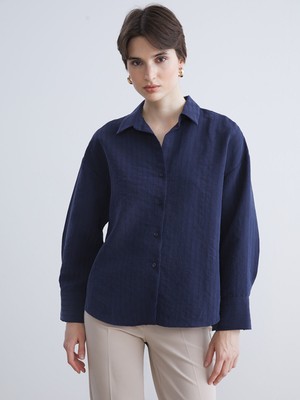 Lc Waikiki Yeni Sezon Çizgili Oversize Modal Karışımlı Kadın Gömlek