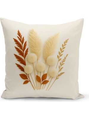 Bertille Home Çift Tarafı Dijital Baskılı Kırlent Kılıfı (Panç /punch Nakış Desen Görünümlü)