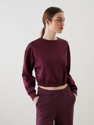 Lc Waikiki Yeni Sezon Bisiklet Yaka Crop Kadın Sweatshirt