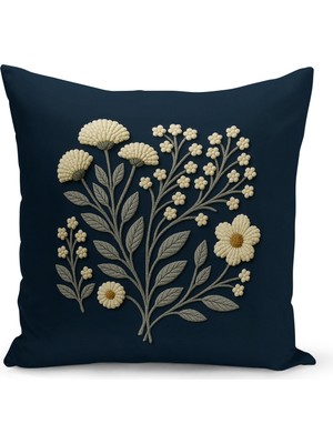 Bertille Home Çift Tarafı Dijital Baskılı Kırlent Kılıfı (Panç /punch Nakış Desen Görünümlü)