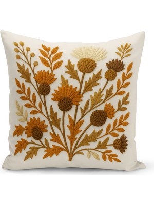 Bertille Home Çift Tarafı Dijital Baskılı Kırlent Kılıfı (Panç /punch Nakış Desen Görünümlü)