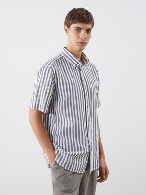 Lc Waikiki Yeni Sezon Regular Fit Kısa Kollu Çizgili Erkek Gömlek