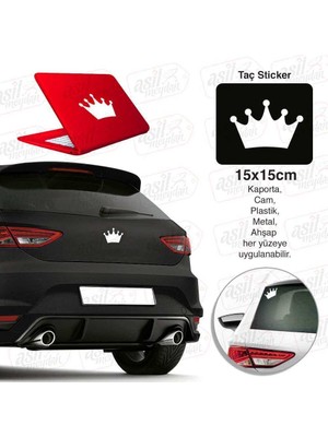 Asilmeydan Kral Tacı Taç Beyaz Sticker - Araç Oto Araba Etiket, Arma, Aksesuar, Modifiye, Tuning