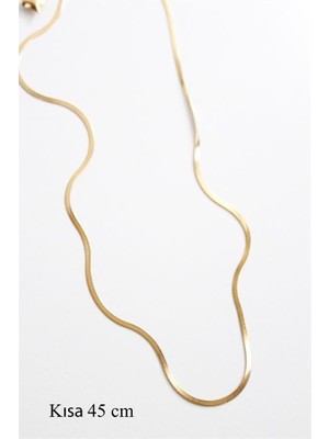 Royaleks Ince Italyan Zincir Çelik Kolye (45CM) - Altın