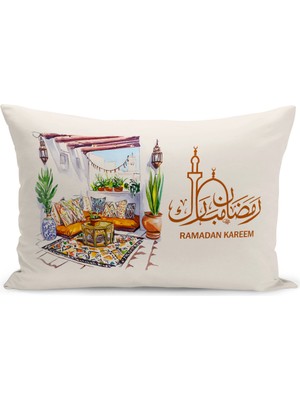 Bertille Home Ramazan Serisi Çift Tarafı Dijital Baskılı Kırlent Kılıfı (Ramadan Cushion Cover)