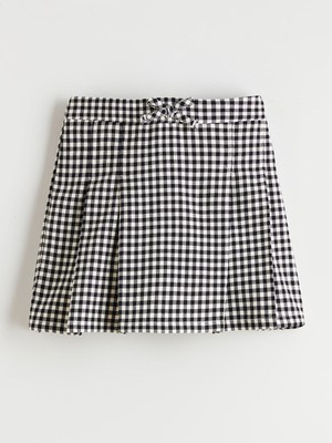 Lc Waikiki Yeni Sezon Beli Lastikli Ekose Desenli Kız Çocuk Şort Etek