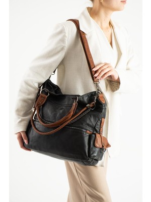 Baginn Yıkama Suni Deri Kadın Omuz Çantası Çapraz Askılı Bayan Postacı Çanta 20*30 cm Vegan Deri