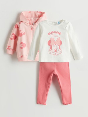 Lc Waikiki Yeni Sezon Minnie Mouse Baskılı Kız Bebek Takım 3'lü
