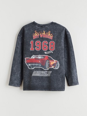 Lc Waikiki Yeni Sezon Bisiklet Yaka Hot Wheels Baskılı Erkek Çocuk Tişört