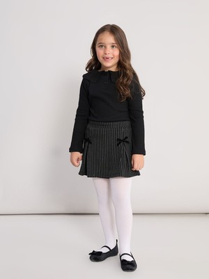 Lc Waikiki Yeni Sezon Beli Lastikli Çizgili Kız Çocuk Şort Etek