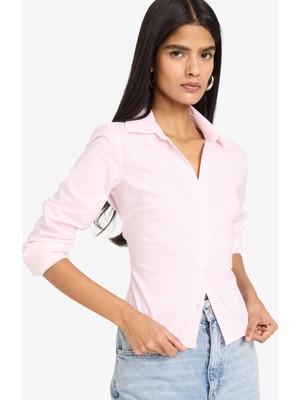 DeFacto Fitted Çizgili Bengalin Gömlek D4013AX26SP