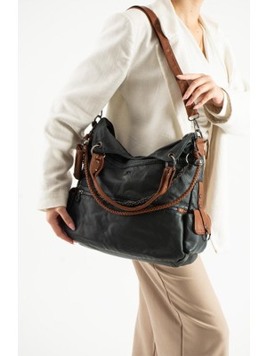 Baginn Yıkama Suni Deri Kadın Omuz Çantası Çapraz Askılı Bayan Postacı Çanta 20*30 cm Vegan Deri