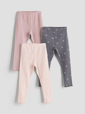 Lc Waikiki Yeni Sezon Beli Lastikli Baskılı Kız Bebek Tayt 3'lü