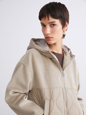 Lc Waikiki Yeni Sezon Kapüşonlu Kapitone Oversize Kadın Şişme Mont