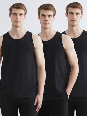 Lc Waikiki Yeni Sezon Büyük Beden U Yaka Penye Erkek Atlet 3'lü