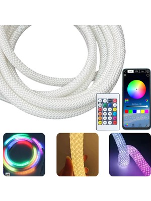 Animasyonlu Bluetooth Neon Rgb Kumaş Hortum LED 5 Metre 201 Modlu