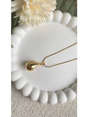 Stainless Steel Damla Taşlı Çelik Kolye