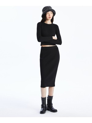 Lc Waikiki Yeni Sezon Kadın Beli Lastikli Düz Triko Etek